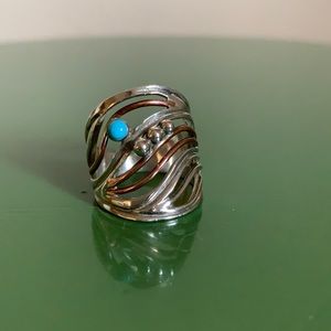 Sterling Silver and Brass Ring